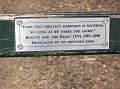 9. the plaque marking the bench as ours
